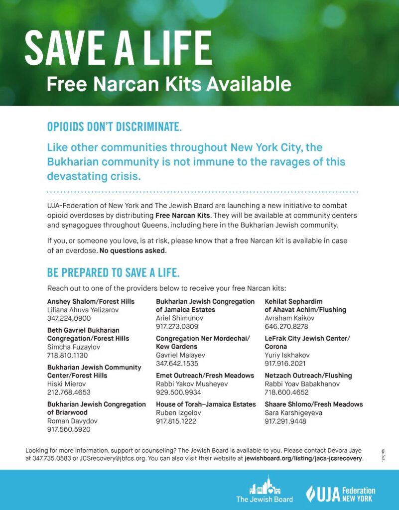 New UJA NY Initiative Fights Opioid Overdoses in Queens' Bukharian Jewish Community